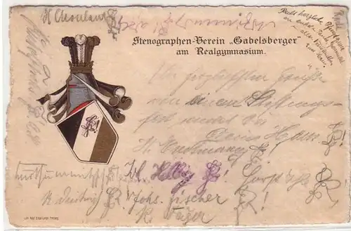 53820 Ak Freiberg Stenographen Verein "Gabelsberger" am Realgymnasium 1918