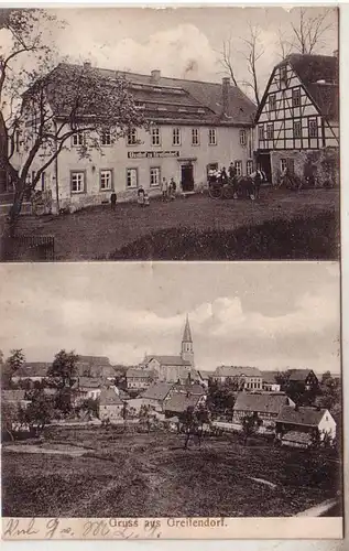 53815 Mehrbild Ak Gruß aus Greifendorf Gasthof und Totalansicht 1907