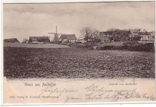 53774 Ak Salut de cendre Vue de Cendre avec moulin à vent 1906