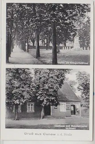53754 Mehrbild Ak Gruß aus Cunow an der Strasse um 1938