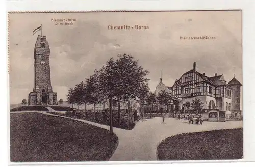 53736 Ak Chemnitz Borna Bismarckturm, Bismarckschlößchen 1923