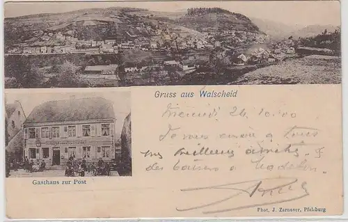 52701 Ak Salutation de Walscheid en Lorraine Auberge à la poste 1900