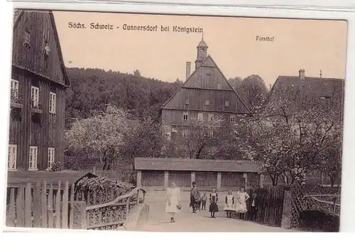 53687 Ak Cunnersdorf bei Königstein sächs. Schweiz Forsthof um 1910