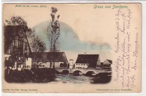 53656 Ak Salutation de Sontheim Partie près du moulin inférieur 1910