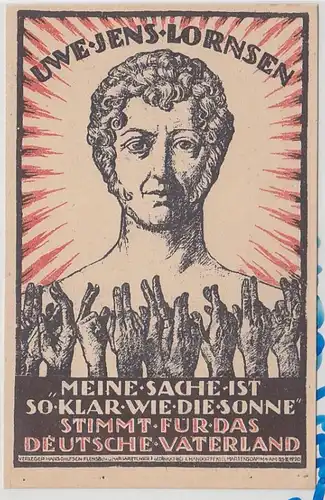 53642 Propaganda Ak Schleswig Erinnerung an die Abstimmung am 14. März 1920
