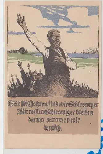 53640 Propaganda Ak Schleswig Erinnerung an die Abstimmung am 14. März 1920