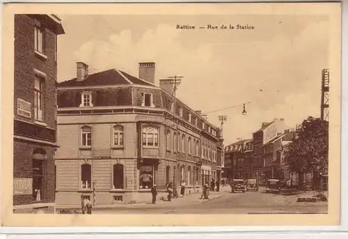 53633 Ak Battice Belgien Rue de la Station um 1940