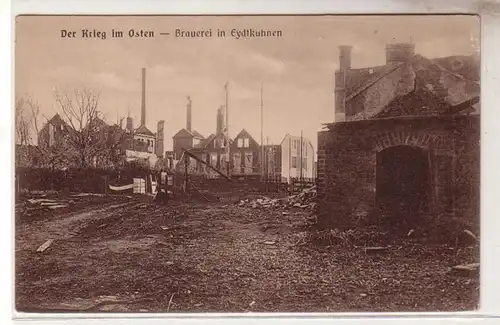 53616 Ak "Der Krieg im Osten" Brauerei in Eydtkuhnen um 1915