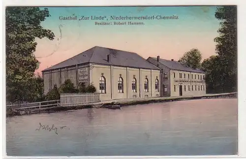 53617 Ak Niederhermersdorf Chemnitz Gasthof "Zur Linde" 1919