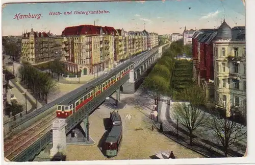 5393 Ak Hambourg Hoch- und Untergrünbahn 1912