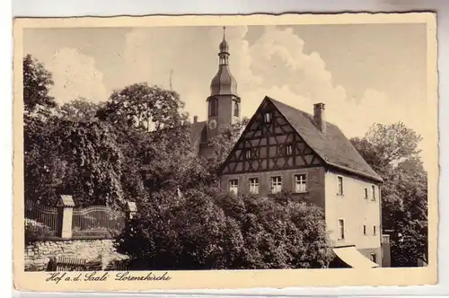 53563 Ak Hof an der Saale Lorenzkirche 1940