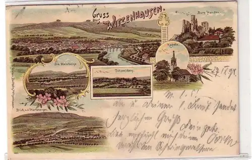 53559 Ak Lithografie Gruss aus Witzenhausen Burg Hanstein usw. 1898