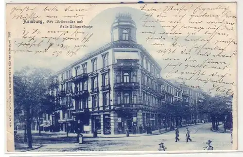 53526 Ak Hambourg Coin Weidenallee et Belle Allianzstrasse 1899