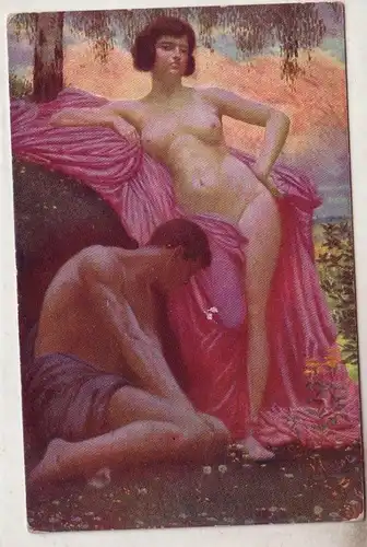 53504 Kunst Ak Erotik "Huldigung der Schönheit" von J. Sojka um 1920