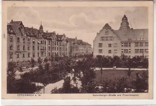 53454 Ak Offenbach a.M. Gabelsberger Straße et Friedrichsplatz 1917