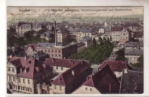 53450 Poste de terrain Ak Bayreuth Vue sur le palais de justice 1917