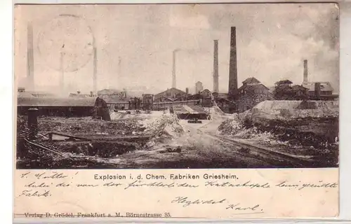 53442 Ak Explosion in den chemischen Fabriken Griesheim 1901