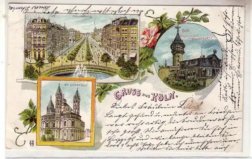 53431 Ak Lithographie Gruß aus Köln 1899