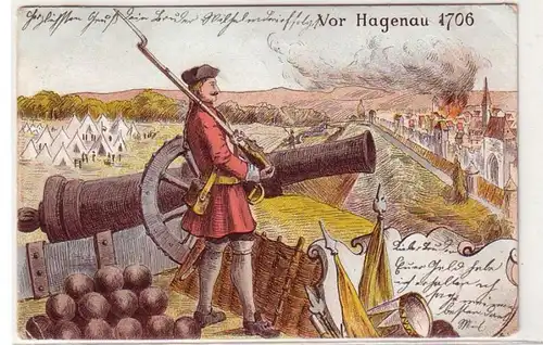 53427 Ak historische Ansicht vor Hagenau in Lothringen 1706, 1902