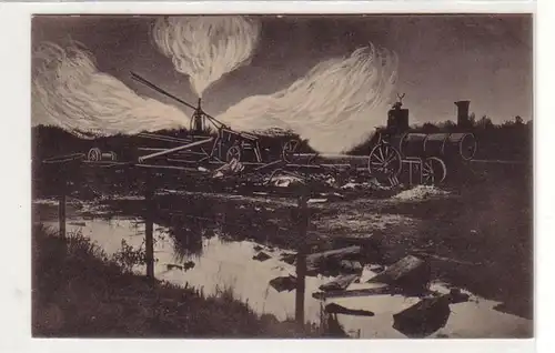 53419 Ak L'inflammation du gaz naturel dans Neuengamme Kirchwärder près de Bergedorf 1910