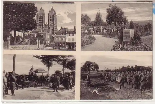 53396 Mehrbild Ak Noyon Frankreich mit Friedhof 1915