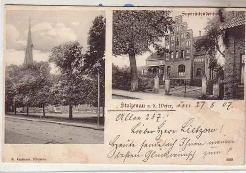 53377 Mehrbild Ak Stolzenau a.d. Weser Superintendentur 1907