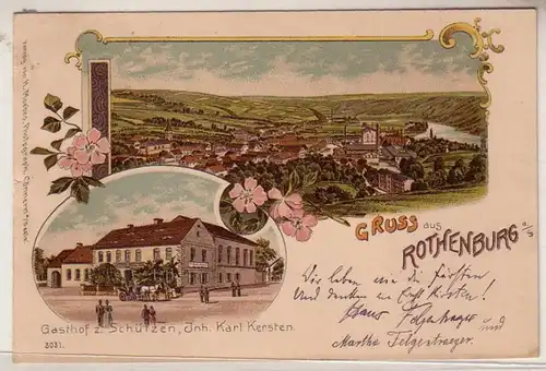 53364 Ak Lithographie Gruss aus Rothenburg an der Saale 1899