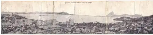 53342 3 fach Klapp Ak Panorama von Rio de Janeiro um 1910
