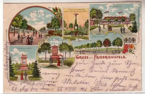 53338 Ak Lithographie Gruß aus Friedrichsfeld bei Wesel 1908