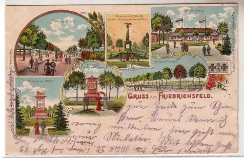 53338 Ak Lithographie Salutation de Friedrichsfeld chez Wesel 1908