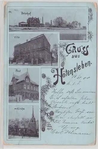 53325 Mehrbild Ak Gruß aus Hötensleben Bahnhof usw. 1900