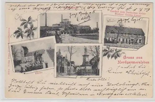 53320 Mehrbild Ak Gruß aus Nordgermersleben Zuckerfabrik usw. 1901