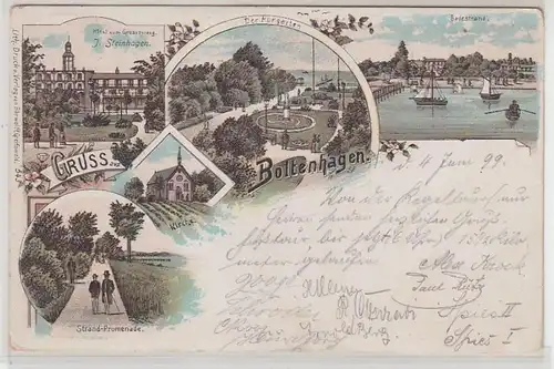 53319 Ak Lithographie Gruß aus Boltenhagen 1899