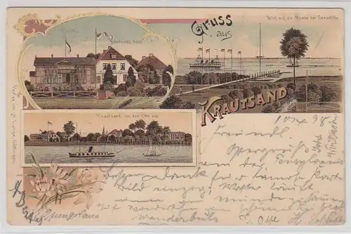 53318 Ak Lithographie Salutation de Krautsand 1898