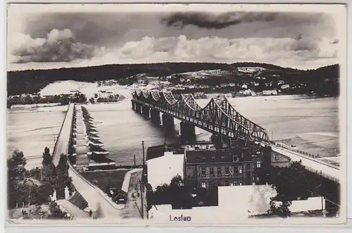 53308 Photo Ak Leslau à Poméranie Pont Vistule 1940