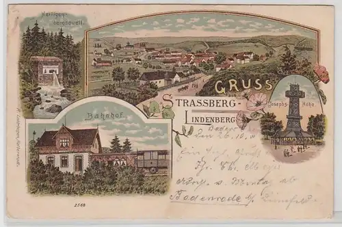 53307 Ak Lithographie Gruss aus Strassberg Lindenberg 1900