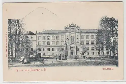 53215 Ak Gruss aus Rostock in Meckl. Universität um 1900