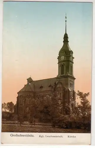 53202 Ak Großschweidnitz königliche Landesanstalt Kirche um 1910
