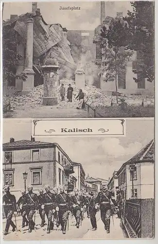 53152 Mehrbild Ak Kalisch Kalisz Josefsplatz und Soldaten 1915