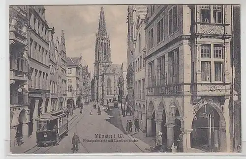 53141 Ak Münster i.W. Prinzipalmarkt mit Lambertikirche 1911