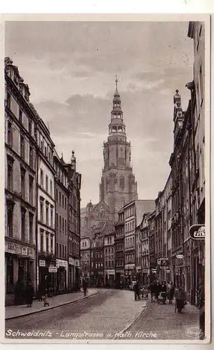53131 Ak Schweidnitz Langstraße et Eglise catholique 1944