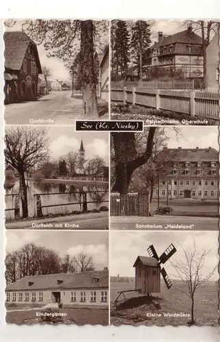 53095 Mehrbild Ak See (Kreis Niesky) Windmühle usw.1964