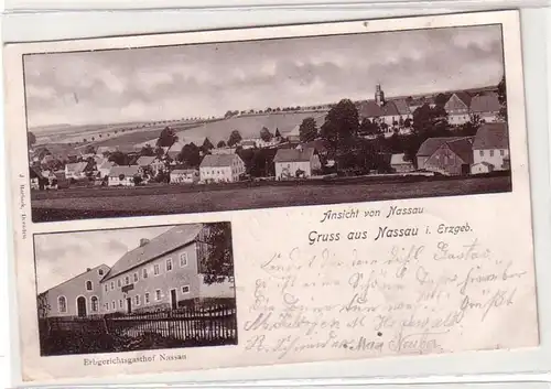 53070 Ak Gruß aus Nassau im Erzgebirge Gasthof 1904