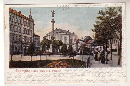 53058 Ak Chemnitz (Blick nach dem Theater) 1904