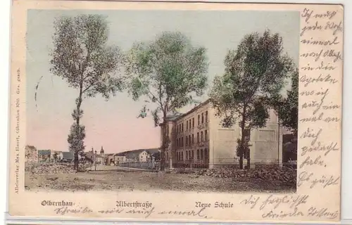 53041 Ak Olbernhau Albertstrasse neue Schule 1906
