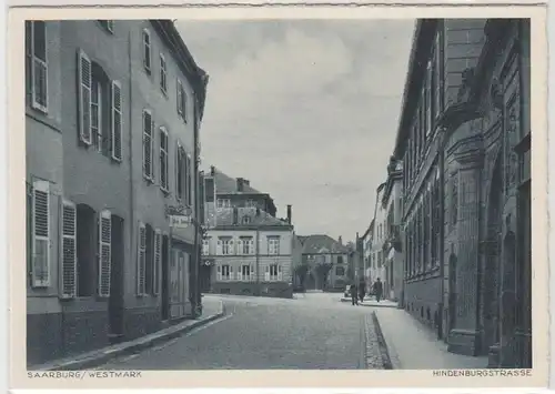 53033 Ak Saarburg Westmark Hindenburgstrasse um 1940