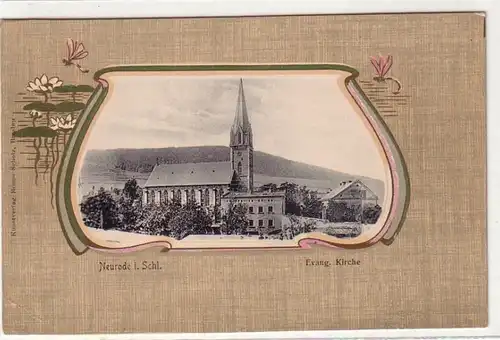 53026 Ak Neurode en Silésie Église évangélique vers 1900