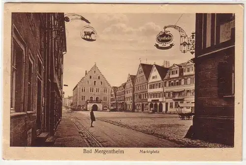 52993 Ak Bad Mergentheim Marché avec pharmacie autour de 1930