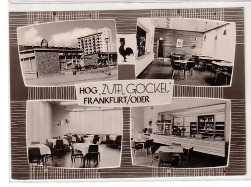 52970 Mehrbild Ak Frankfurt Oder HOG "Zum Gockel" 1965