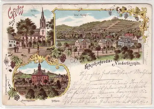 52931 Ak Lithographie Gruss aus Kötzschenbroda Niederlössnitz 1899